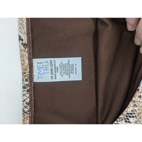 Time and Tru Snake Skin Brown Mid Rise Swim Bikini Bottom Plus Size 2X 20W-22W - Picture 2 of 6